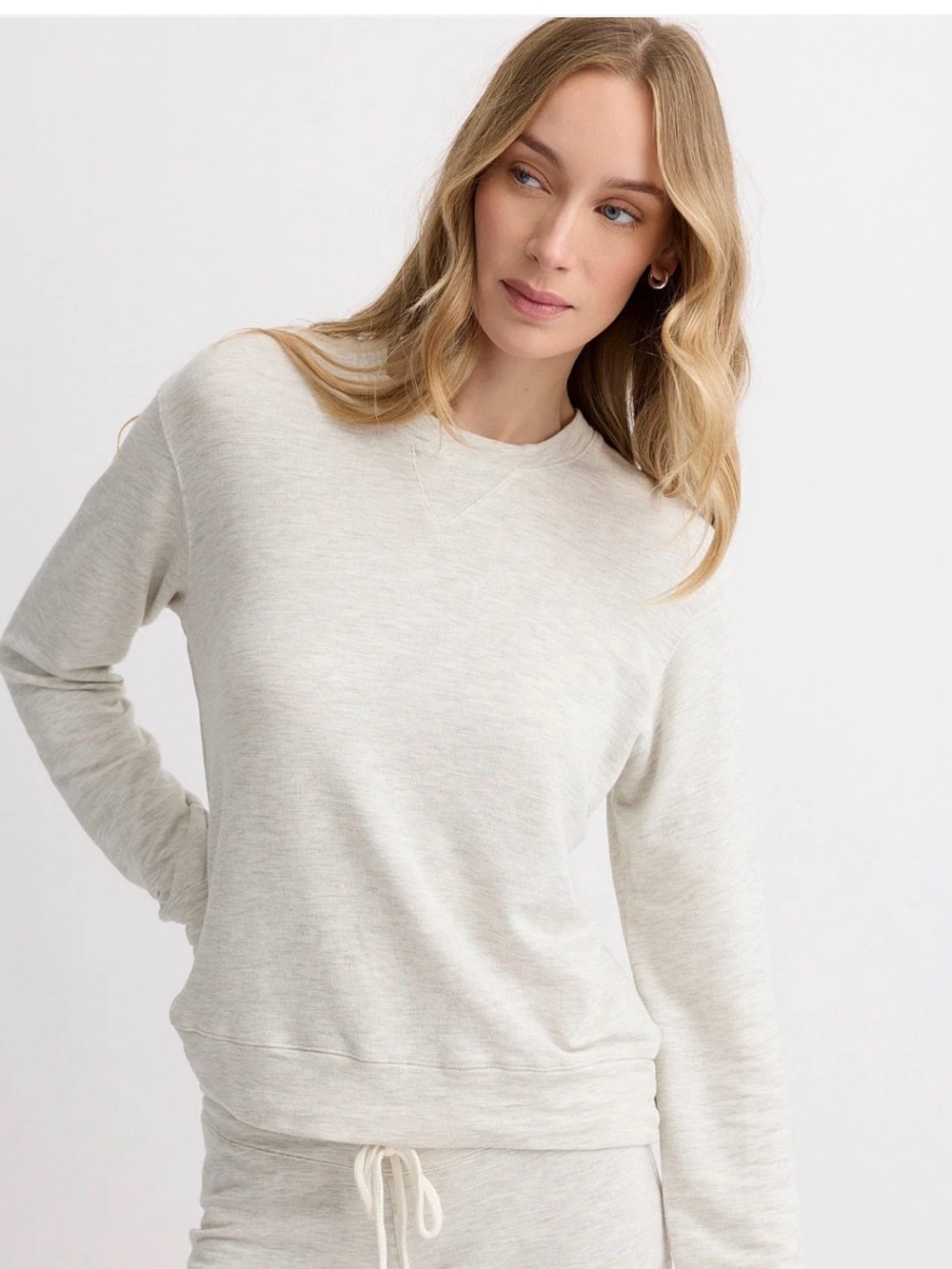 Monrow Supersoft Crew Neck Sweatshirt in Ash